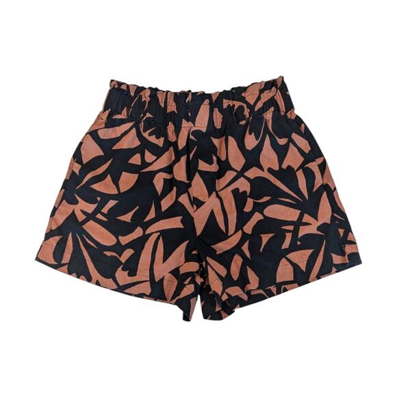 A New Day High-Rise Linen Pull-On Black/Brown Shorts Women’s Small - Picture 1 of 10